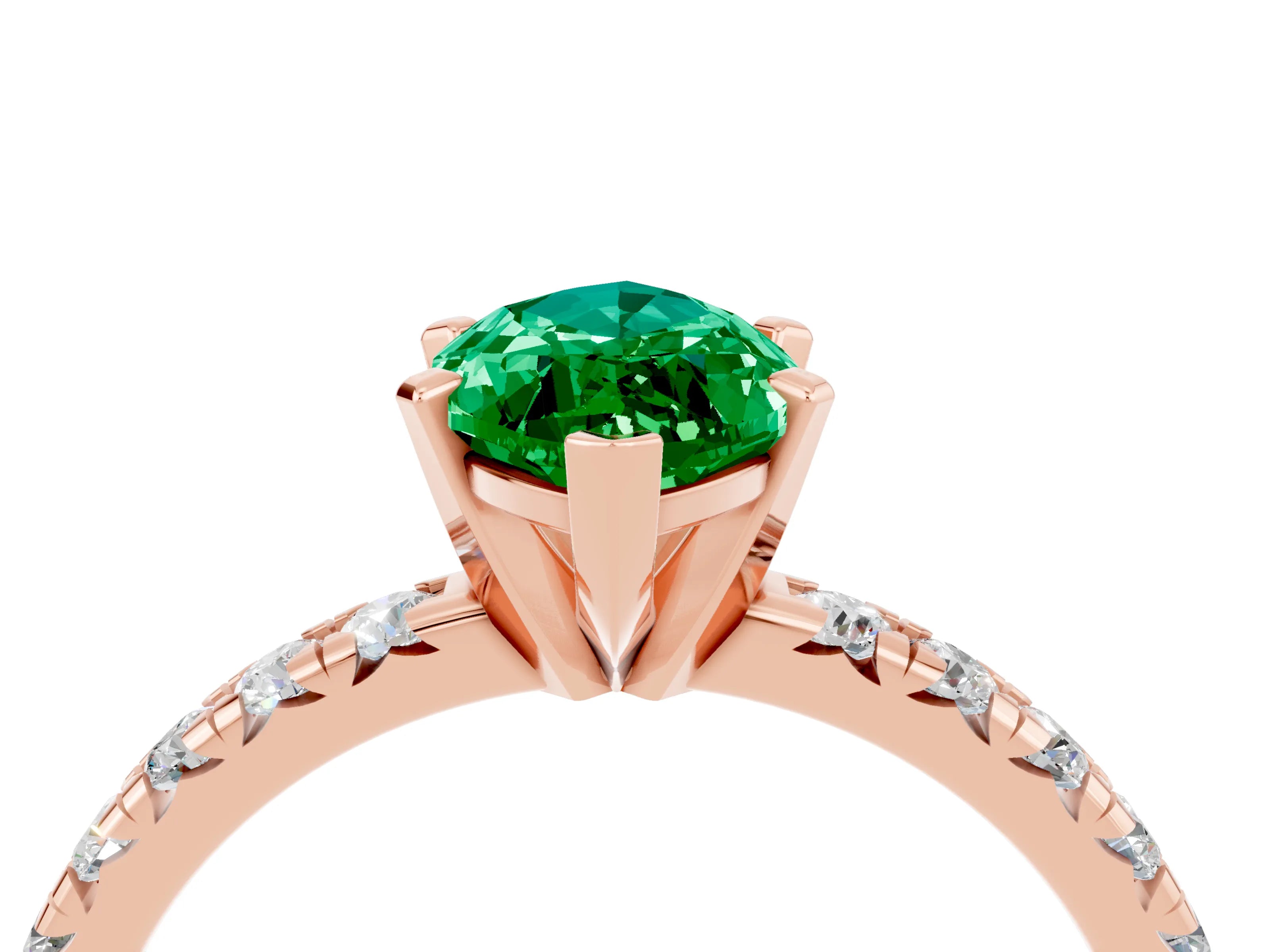 Rose gold Marquise Cut Solitaire Pave Diamond Engagement Ring with Four-Prong Setting_4