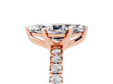 Rose gold Marquise Cut Solitaire Pave Diamond Engagement Ring with Four-Prong Setting_5