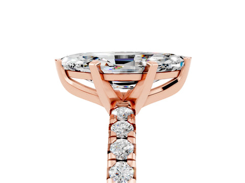 Rose gold Marquise Cut Solitaire Pave Diamond Engagement Ring with Four-Prong Setting_5