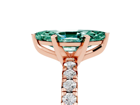 Rose gold Marquise Cut Solitaire Pave Diamond Engagement Ring with Four-Prong Setting_5