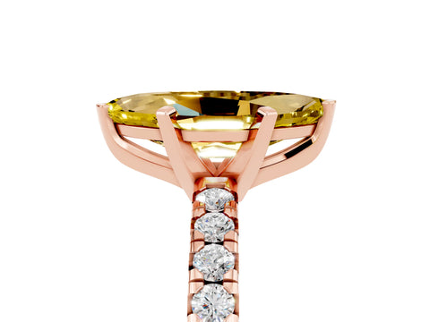 Rose gold Marquise Cut Solitaire Pave Diamond Engagement Ring with Four-Prong Setting_5