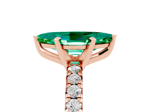 Rose gold Marquise Cut Solitaire Pave Diamond Engagement Ring with Four-Prong Setting_5