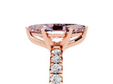 Rose gold Marquise Cut Solitaire Pave Diamond Engagement Ring with Four-Prong Setting_5
