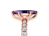 Rose gold Marquise Cut Solitaire Pave Diamond Engagement Ring with Four-Prong Setting_5