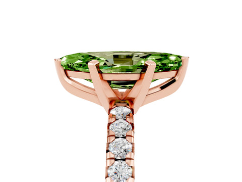 Rose gold Marquise Cut Solitaire Pave Diamond Engagement Ring with Four-Prong Setting_5
