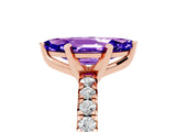 Rose gold Marquise Cut Solitaire Pave Diamond Engagement Ring with Four-Prong Setting_5