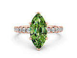 Rose gold Marquise Cut Solitaire Pave Diamond Engagement Ring with Four-Prong Setting