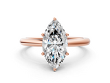 Rose gold Marquise Cut Solitaire Ring with Cathedral Band and Four-Prong Setting_79