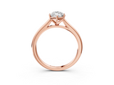 Rose gold Marquise Cut Solitaire Ring with Cathedral Band and Four-Prong Setting_82