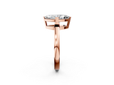 Rose gold Marquise Cut Solitaire Ring with Four-Prong Setting and Classic Band_56