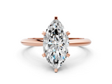 Rose gold Marquise Cut Solitaire Ring with Four-Prong Setting on a Classic Band_83