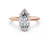 Rose gold Marquise Cut Solitaire Ring with Thin Band and Four-Prong Setting_36