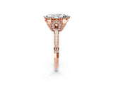 Rose gold Marquise Cut Solitaire Split Shank Pave Diamond Engagement Ring with Four-Prong Setting_11