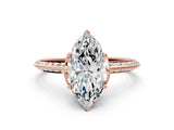 Rose gold Marquise Cut Solitaire Split Shank Pave Diamond Engagement Ring with Four-Prong Setting_33