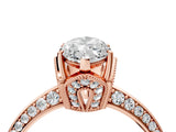 Rose gold Marquise Cut Solitaire Split Shank Pave Diamond Engagement Ring with Four-Prong Setting_37