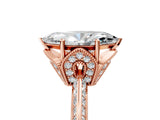 Rose gold Marquise Cut Solitaire Split Shank Pave Diamond Engagement Ring with Four-Prong Setting_38