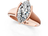 Rose gold Marquise Cut Solitaire Tension Set Diamond Ring with Split Shank Band_16