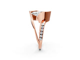 Rose gold Marquise Cut Solitaire Tension-Set Diamond Split Shank Ring_17