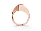 Rose gold Marquise Cut Solitaire Tension-Set Diamond Split Shank Ring_18