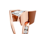 Rose gold Marquise Cut Solitaire Tension-Set Diamond Split Shank Ring_20