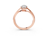 Rose gold Marquise Cut Solitaire Twist Band Ring with Four-Prong Setting_34