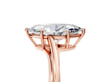Rose gold Marquise Cut Solitaire Twist Band Ring with Four-Prong Setting_36