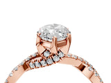 Rose gold Marquise Cut Solitaire Twist Pave Diamond Engagement Ring with Prong Setting_19