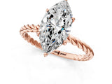 Rose gold Marquise Cut Solitaire Twisted Band 4-Prong Ring_16