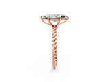 Rose gold Marquise Cut Solitaire Twisted Band 4-Prong Ring_17