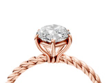 Rose gold Marquise Cut Solitaire Twisted Band 4-Prong Ring_19