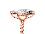 Rose gold Marquise Cut Solitaire Twisted Band 4-Prong Ring_20