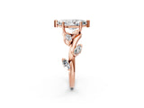 Rose gold Marquise Cut Solitaire Twisted Band Marquise Accent Prong Setting Ring_5
