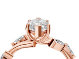 Rose gold Marquise Cut Solitaire Twisted Band Marquise Accent Prong Setting Ring_7