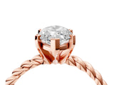 Rose gold Marquise Cut Solitaire Twisted Band with Four-Prong Setting_107