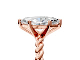 Rose gold Marquise Cut Solitaire Twisted Band with Four-Prong Setting_108