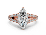 Rose gold Marquise Cut Split Shank Pave Diamond Engagement Ring with Four-Prong Setting_28
