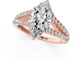 Rose gold Marquise Cut Split Shank Pave Diamond Engagement Ring with Four-Prong Setting_29