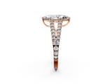 Rose gold Marquise Cut Split Shank Pave Diamond Engagement Ring with Four-Prong Setting_30