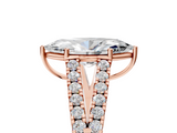 Rose gold Marquise Cut Split Shank Pave Diamond Engagement Ring with Four-Prong Setting_33