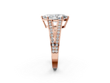 Rose gold Marquise Cut Split Shank Pave Diamond Ring with Four-Prong Setting_54