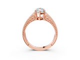 Rose gold Marquise Cut Split Shank Pave Diamond Ring with Four-Prong Setting_55