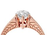 Rose gold Marquise Cut Split Shank Pave Diamond Ring with Four-Prong Setting_56
