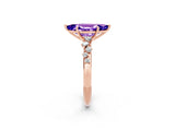 Rose gold Marquise Cut Tanzanite Cluster Side Stone Solitaire Ring with Prong Setting_26