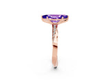 Rose gold Marquise Cut Tanzanite Engagement Ring with Side Stone Accents and Four-Prong Setting_29