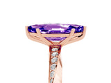 Rose gold Marquise Cut Tanzanite Engagement Ring with Side Stone Accents and Four-Prong Setting_32