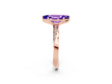 Rose gold Marquise Cut Tanzanite Engagement Ring with Side Stone Accents and Four-Prong Setting_62