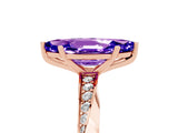 Rose gold Marquise Cut Tanzanite Engagement Ring with Side Stone Accents and Four-Prong Setting_65