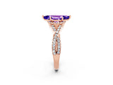 Rose gold Marquise Cut Tanzanite  Halo Twist Band Solitaire Prong Setting Ring_38