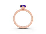 Rose gold Marquise Cut Tanzanite Milgrain Pavé Engagement Ring with Four-Prong Setting_3