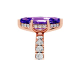 Rose gold Marquise Cut Tanzanite Pave Band Solitaire Ring with Four-Prong Setting_29